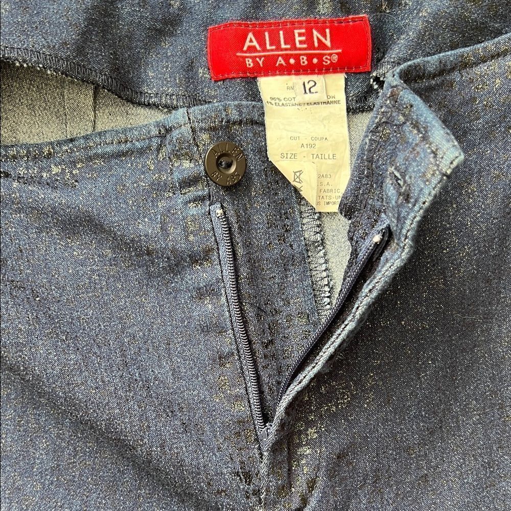 ABS by Allen Jeans Clean Front Dark Wash with Black Shiny Speckles in Size 12 - Picture 15 of 15